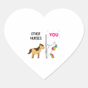 Adesivo Coração Incrível Presente De Unicórnio Para Enfermeira