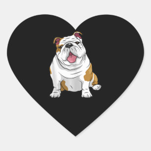 Adesivo Coração Inglês Bulldogs Incríveis Cachorro Engraçado