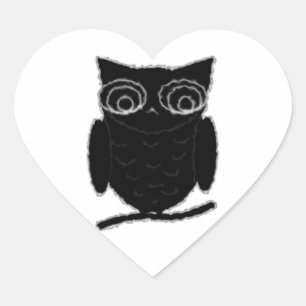 Adesivo Coração Inkblot Owl