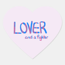 Adesivo Coração Inspirational Hand Drawn Blue and Pink Quote