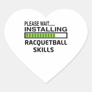 Adesivo Coração Instalando habilidades do Racquetball