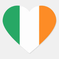 Irish Flag Heart Sticker