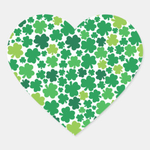 Adesivo Coração Irish Shamrock Heart