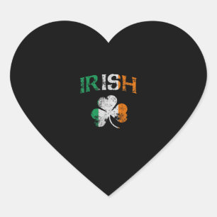 Adesivo Coração Irish Shamrock Ireland Flag Dia de São Patrício Vi