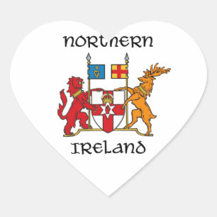 Adesivo Coração Irlanda do Norte - brasão/símbolo/emblema