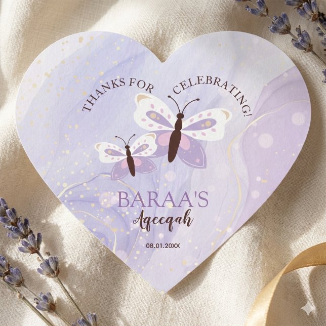 Adesivo Coração Islamic Baby Girl Aqeeqah Personalized Sticker (Criador carregado)