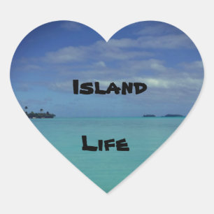 Adesivo Coração Island Tropical Island Heart Sticker