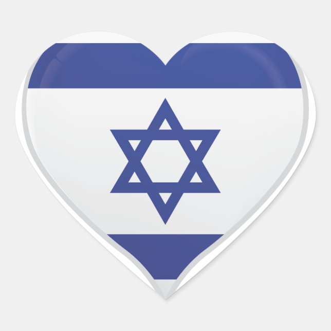 Adesivo Coração Israel ama o cartaz do orgulho da bandeira (Frente)