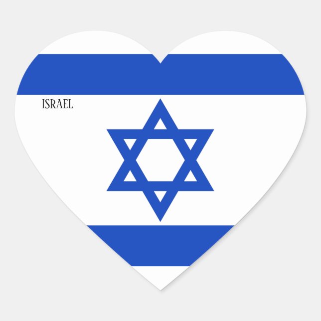 Adesivo Coração Israel Flag Patriótico (Frente)