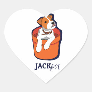 Adesivo Coração "Jackpot" Jack Russell Terrier