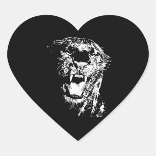 Adesivo Coração Jaguar - Pantera Negra