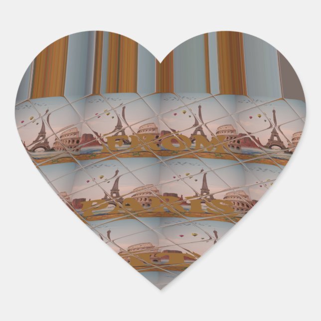 Adesivo Coração J'aime Paris (I Love Paris) (Frente)
