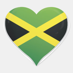 Adesivo Coração Jamaica ama vara do orgulho do coração