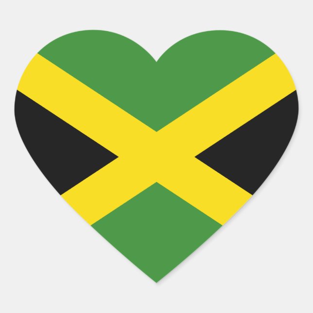 Adesivo Coração Jamaica Flag Heart Sticker (Frente)