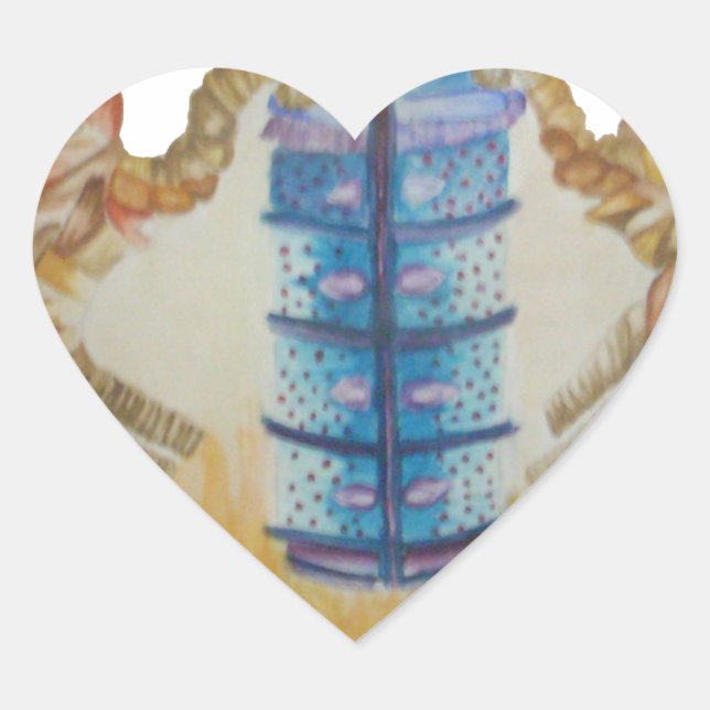 Adesivo Coração Jambo Jumbo African Kids Elephants Art Impressão (Frente)