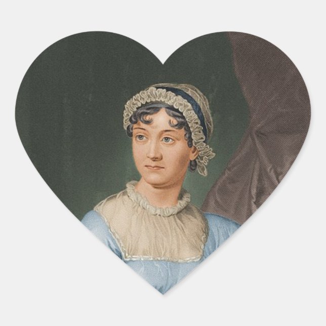 Adesivo Coração Jane Austen Stickers (Frente)