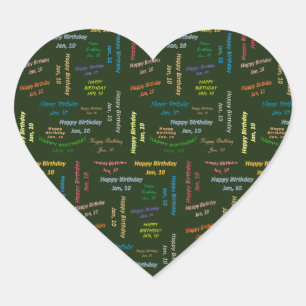 Adesivo Coração Janeiro, 10 Aniversário