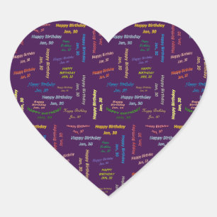 Adesivo Coração Janeiro, 30 Birthday Sticker