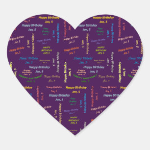 Adesivo Coração Janeiro, 5 Aniversário