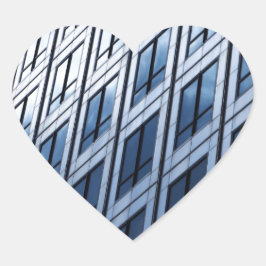 Adesivo Coração Janelas Cinzas Azul abstrato