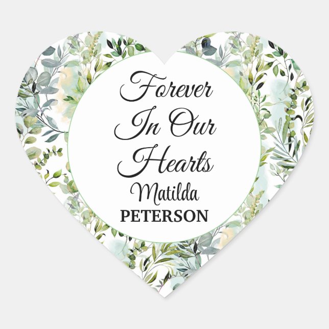 Adesivo Coração Jardim Verde Deixa o Funeral (Frente)