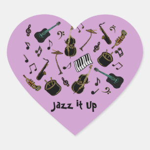 Adesivo Coração Jazz ele acima