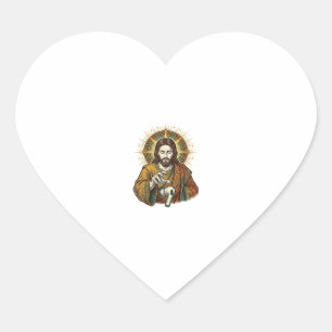 Adesivo Coração Jesus Derrubou Fone de Ouvido Sem Fio Debaixo da M