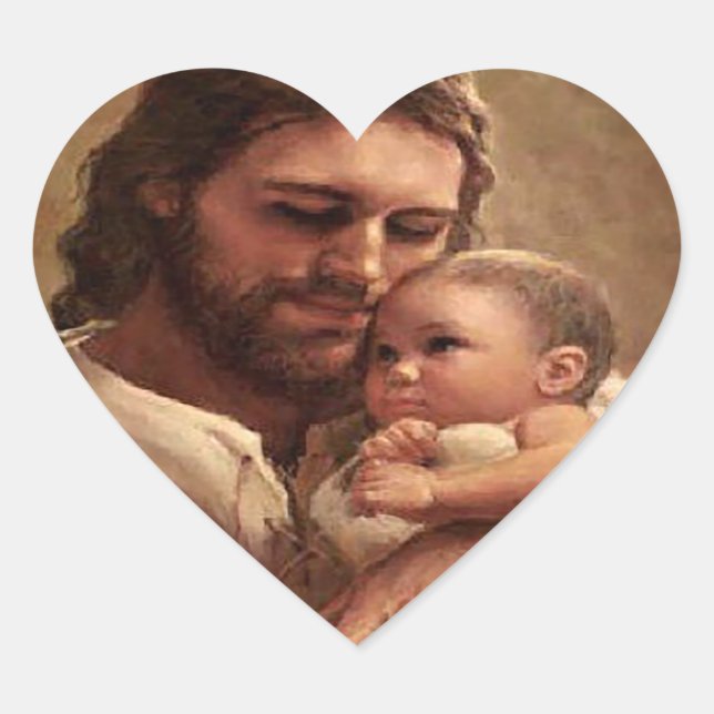 Adesivo Coração Jesus e criança (Frente)