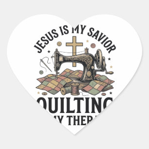Adesivo Coração Jesus É Meu Salvador Quilting É Minha Terapia