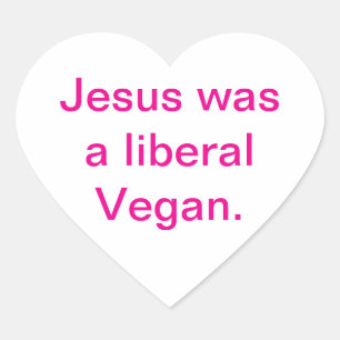 Adesivo Coração Jesus era um Vegano liberal Hankamer Artjunkhaus Y