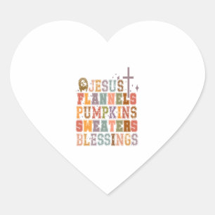 Adesivo Coração Jesus Flannels Pumpkins Sweater Bênçãos