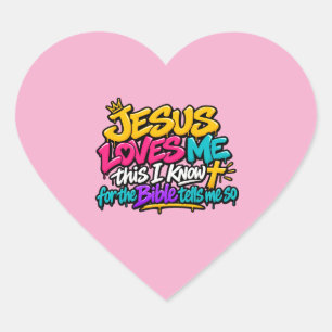 Adesivo Coração Jesus me ama
