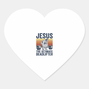 Adesivo Coração Jesus O Levantador de Peso Definitivo Camiseta de