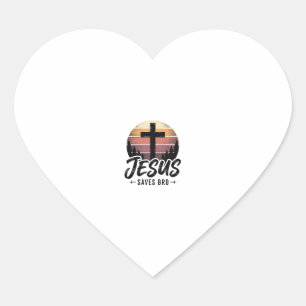 Adesivo Coração Jesus Salva Camisa Bros Vintage Cruz Cristã Desi