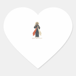 Adesivo Coração Jesus Vintage Eu Confio em Você Desenho Religioso