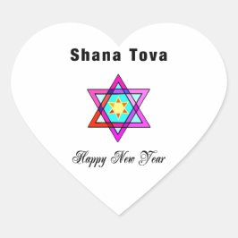 Adesivo Coração Jewish Star Shana Tova