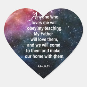 Adesivo Coração John 14:23
