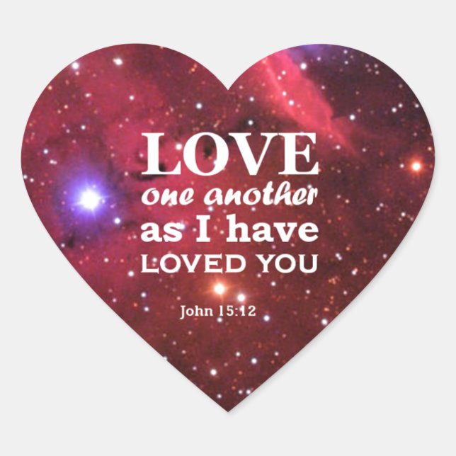Adesivo Coração John 15:12 (Frente)