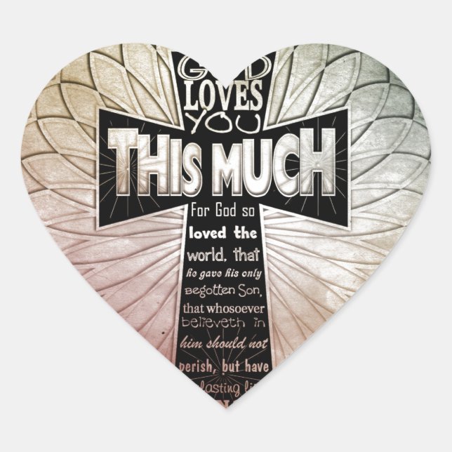 Adesivo Coração John 3:16 (Frente)