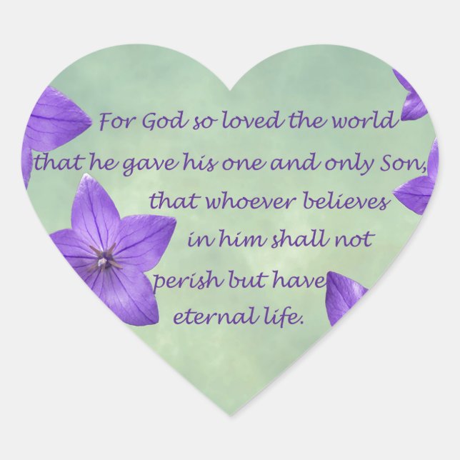 Adesivo Coração John 3:16 (Frente)