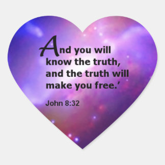 Adesivo Coração John 8:32