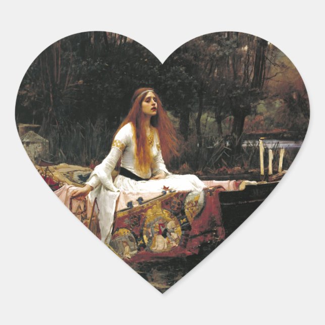 Adesivo Coração John William Waterhouse A Senhora De Shalott (Frente)
