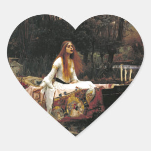 Adesivo Coração John William Waterhouse a senhora Shalott