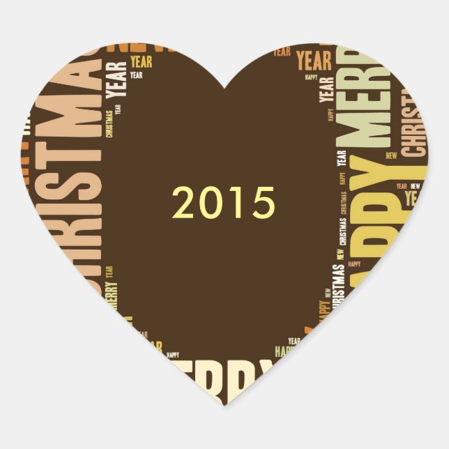 Adesivo Coração JOY Wordcloud Natal (Frente)