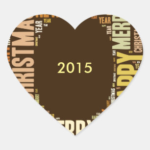 Adesivo Coração JOY Wordcloud Natal