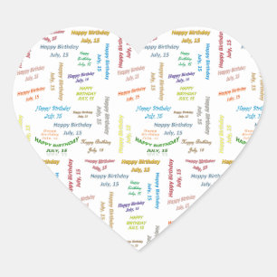 Adesivo Coração Julho, 15 Aniversário