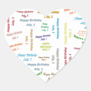 Adesivo Coração Julho, 1 Aniversário