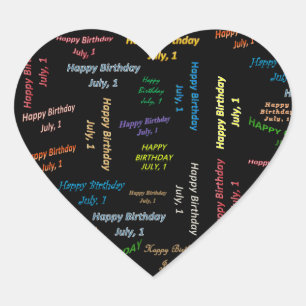 Adesivo Coração Julho, 1 Aniversário