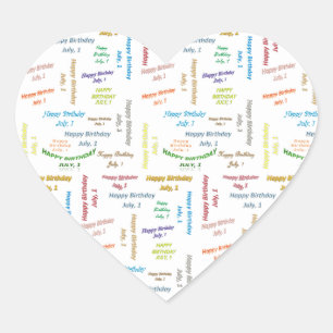 Adesivo Coração Julho, 1 Aniversário