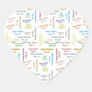 Adesivo Coração Julho, 22 Aniversário